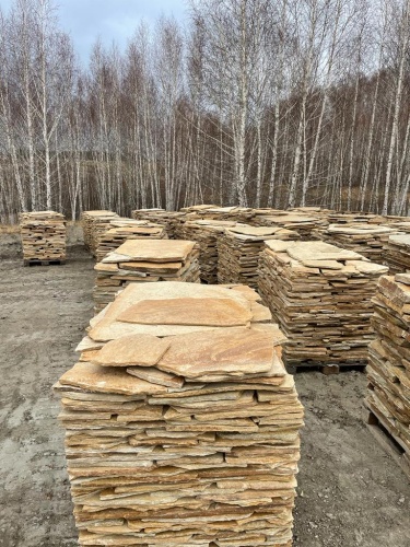 Плитняк златолит жёлтый для фасада 1,5-3 см купить в Чите