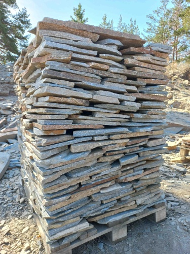 Плитняк златолит серебристый для цоколя, отмостки купить в Чите