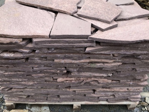 Плитняк лемезит бордовый для облицовки цоколя 20-25 мм  купить в Чите